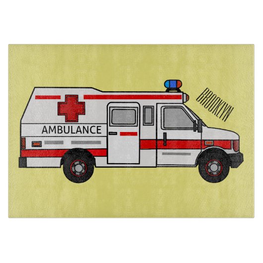 Planche À Découper Illustration d'ambulance (Devant)