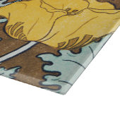 Planche À Découper illustration d'art de pavot fleur jaune (Coin)