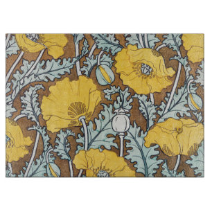 Planche À Découper illustration d'art pavot fleur jaune