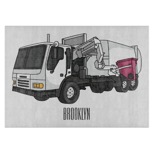 Planche À Découper Illustration de camion à ordures (Devant)