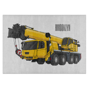 Planche À Découper Illustration de camion de grue
