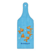 Planche À Découper Illustration de caricature de poisson rouge orange (Devant)