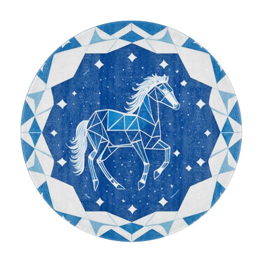 Planche À Découper Illustration de cheval géométrique (Devant)