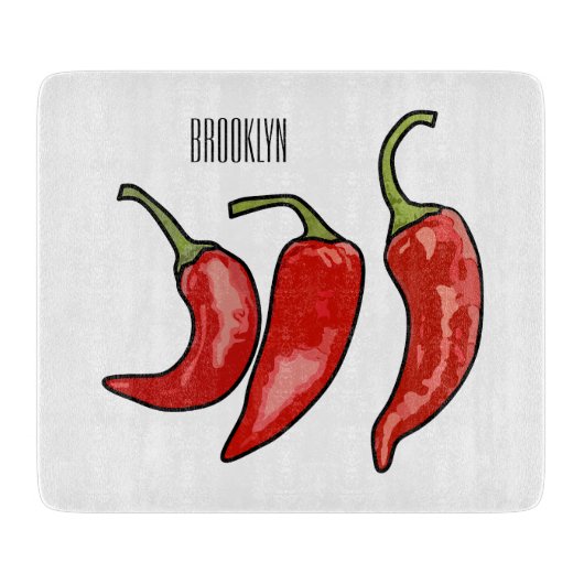 Planche À Découper Illustration de chili (Devant)