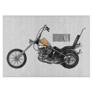 Planche À Découper Illustration de Chopper Motorcycle 1950