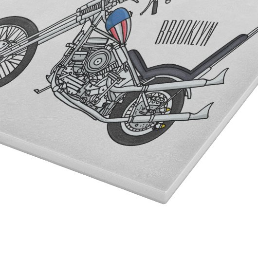 Planche À Découper Illustration de Chopper Motorcycle 1950 (Coin)