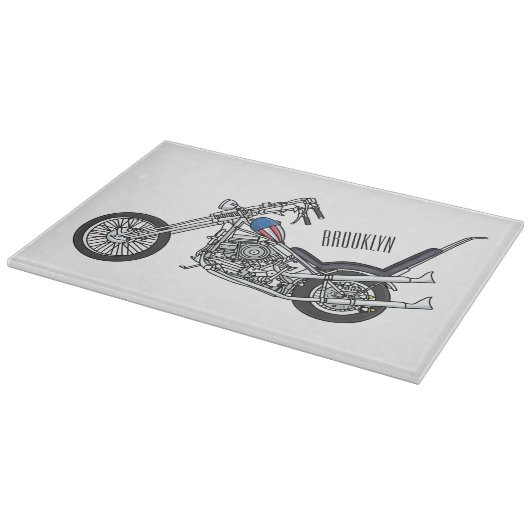 Planche À Découper Illustration de Chopper Motorcycle 1950 (Coin)
