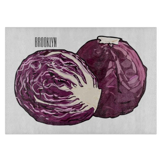 Planche À Découper Illustration de chou rouge (Devant)