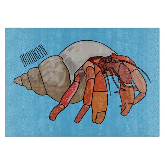Planche À Découper Illustration de crabe ermite (Devant)