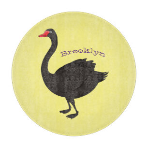 Planche À Découper Illustration de cygne noir