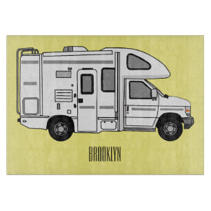 Planche À Découper Illustration de dessin animé Campervan