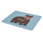 Planche À Découper Illustration de dessin animé drôle de yak heureux  (Coin)