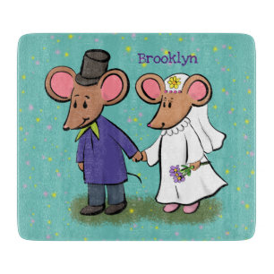 Planche À Découper Illustration de dessin animé d'un couple de souris