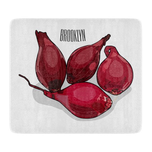 Planche À Découper Illustration de dessin animé Shallot (Devant)