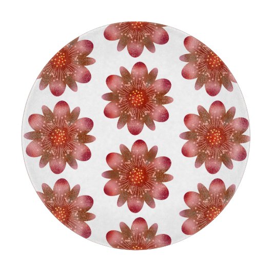 Planche À Découper Illustration de fleur sauvage rouge rustique | Des (Devant)