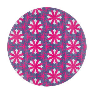 Planche À Découper Illustration de formes florales violettes et roses