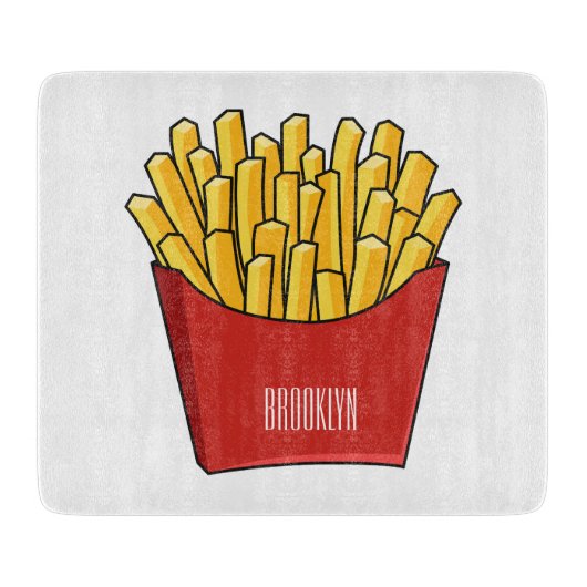 Planche À Découper Illustration de frites (Devant)