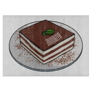 Planche À Découper Illustration de gâteau de Tiramisu