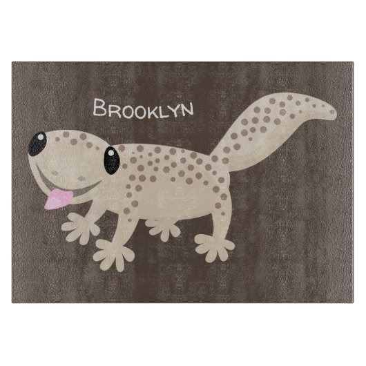 Planche À Découper Illustration de gecko tan tan mignon (Devant)