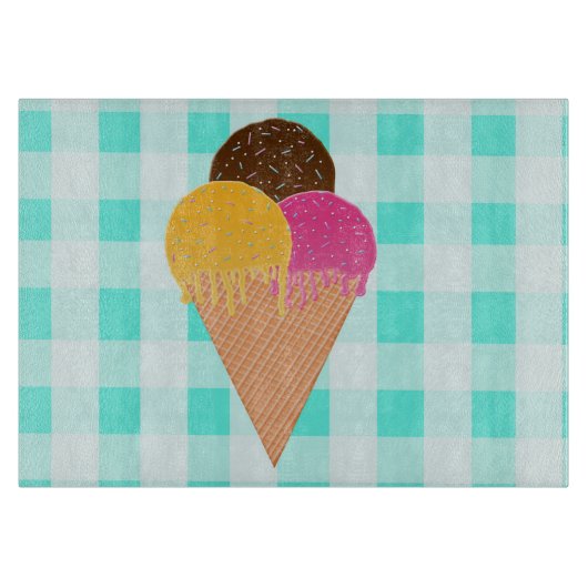 Planche À Découper Illustration de glace colorée (Devant)