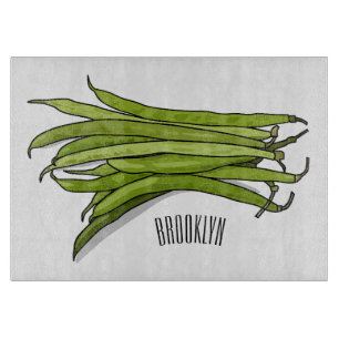 Planche À Découper Illustration de haricots verts