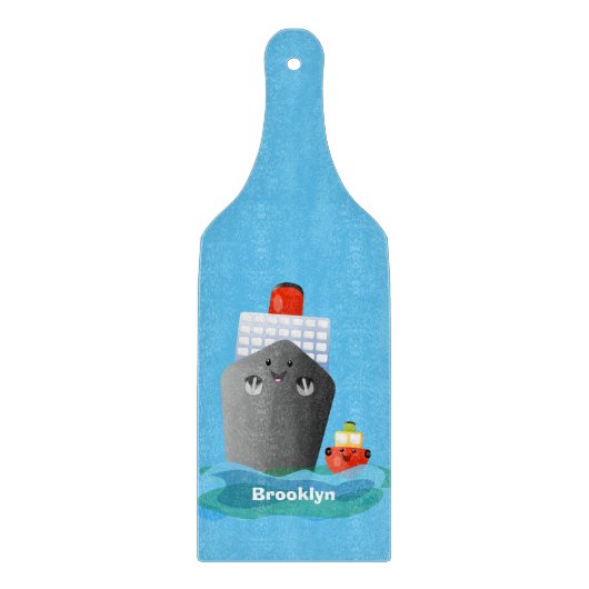 Planche À Découper Illustration de la caricature de remorqueur de paq (Devant)