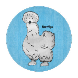 Planche À Découper Illustration de la caricature du poulet Silkie