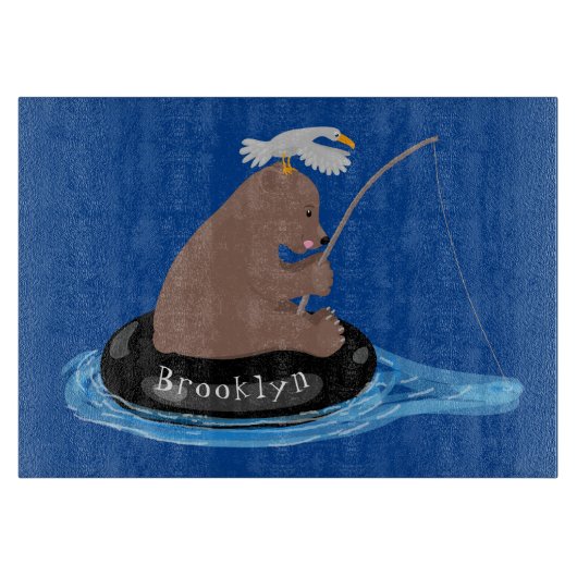 Planche À Découper Illustration de la pêche de l'ourson mou (Devant)