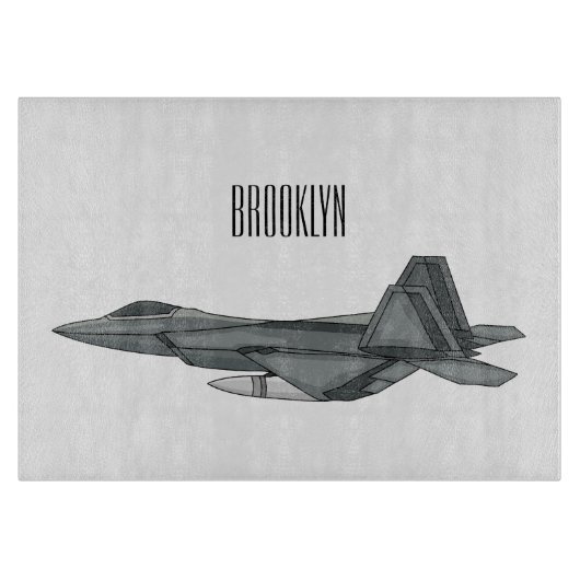 Planche À Découper Illustration de l'avion de chasse (Devant)