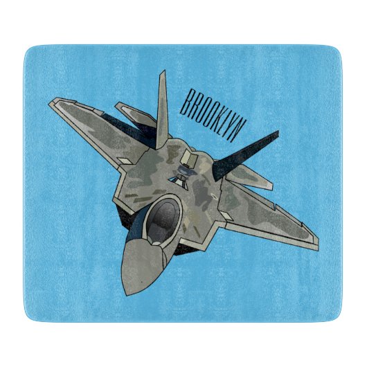 Planche À Découper Illustration de l'avion de chasse (Devant)