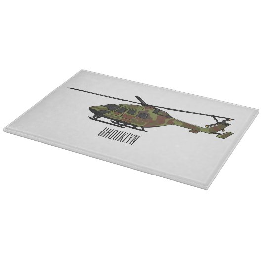 Planche À Découper Illustration de l'hélicoptère de l'armée (Coin)