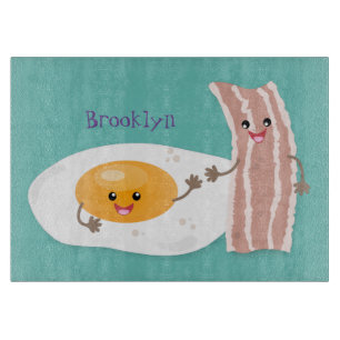 Planche À Découper Illustration de l'oeuf de Cute kawaii et du bacon