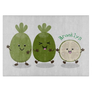 Planche À Découper Illustration de mignonne guava feijoa