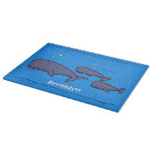 Planche À Découper Illustration de mignonne migratrice de baleines à (Coin)