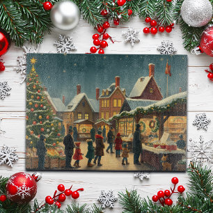 Planche À Découper Illustration de Noël Vintage