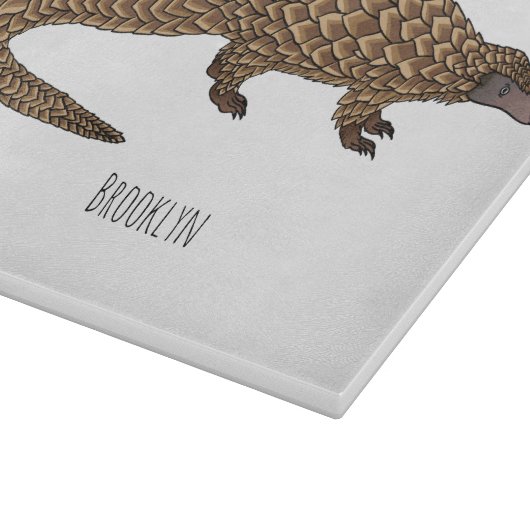 Planche À Découper Illustration de pangolin à queue longue (Coin)