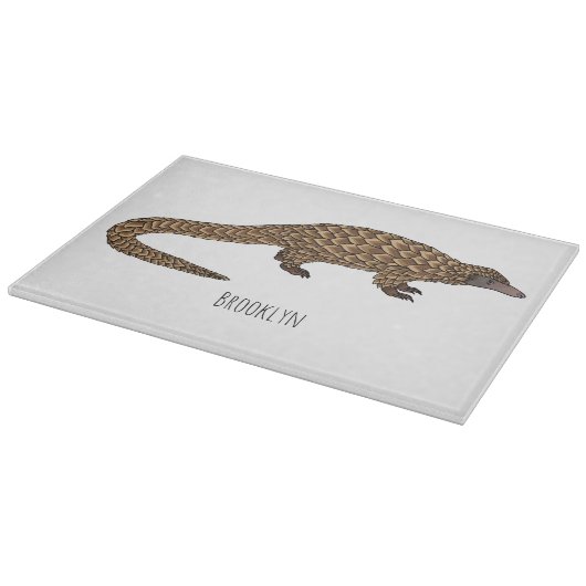 Planche À Découper Illustration de pangolin à queue longue (Coin)