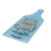 Planche À Découper Illustration de saut en hippo mignon (Coin)