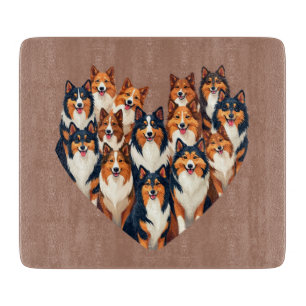 Planche À Découper Illustration de Sheltie Heart Shetland Sheepdog