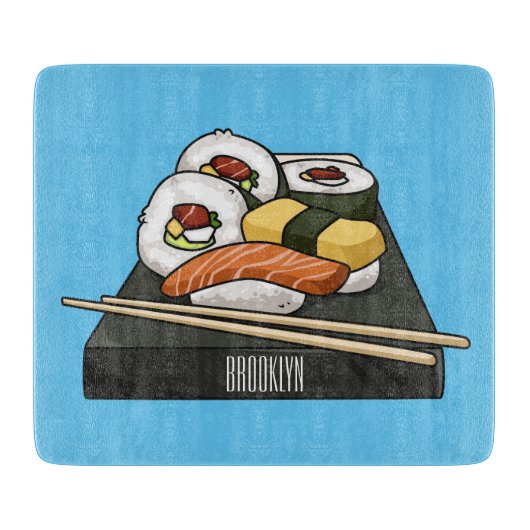 Planche À Découper Illustration de sushi (Devant)