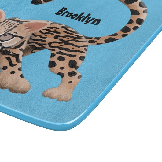 Planche À Découper Illustration d'ocelot mignon (Coin)