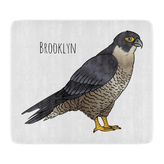 Planche À Découper Illustration d'oiseau de faucon pèlerin (Devant)