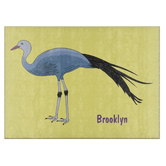 Planche À Découper Illustration d'oiseau de grue bleue (Devant)