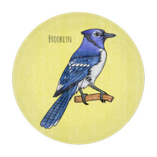 Planche À Découper Illustration d'oiseau de jay bleu