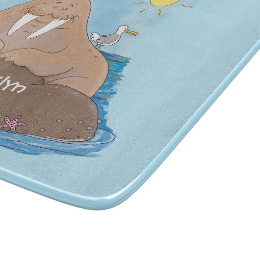 Planche À Découper Illustration drôle de morse joyeux (Coin)