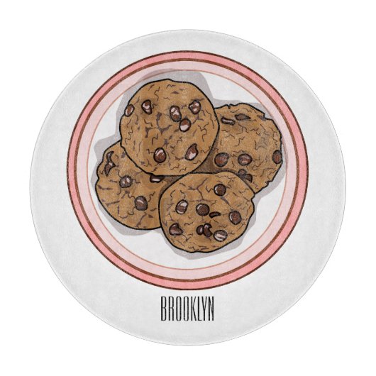 Planche À Découper Illustration du cookie de puce à chocolat (Devant)