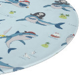 Planche À Découper Illustration du Doodle de requin pirate (Coin)