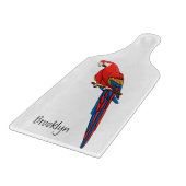 Planche À Découper Illustration du perroquet de macaw Scarlet (Coin)
