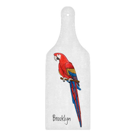 Planche À Découper Illustration du perroquet de macaw Scarlet (Devant)