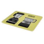 Planche À Découper Illustration du processeur et du mixeur alimentair (Coin)